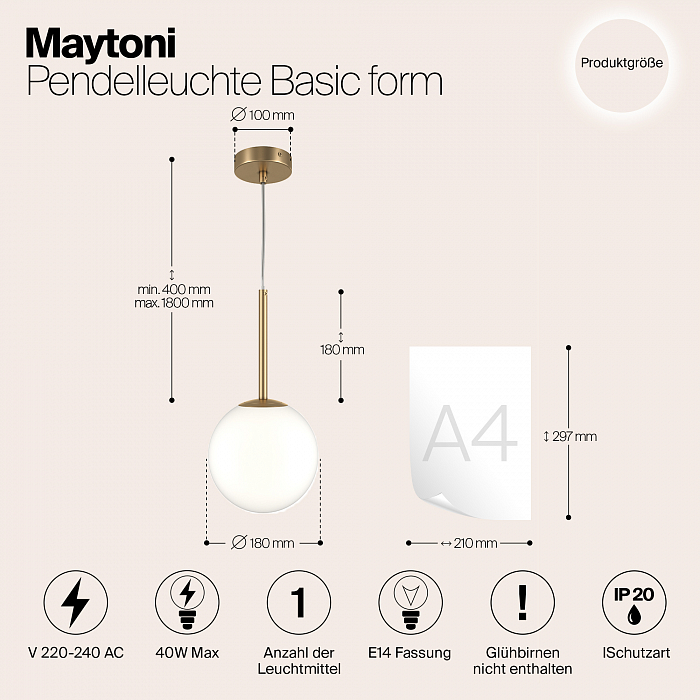 Светильник Maytoni MOD321PL-01G2